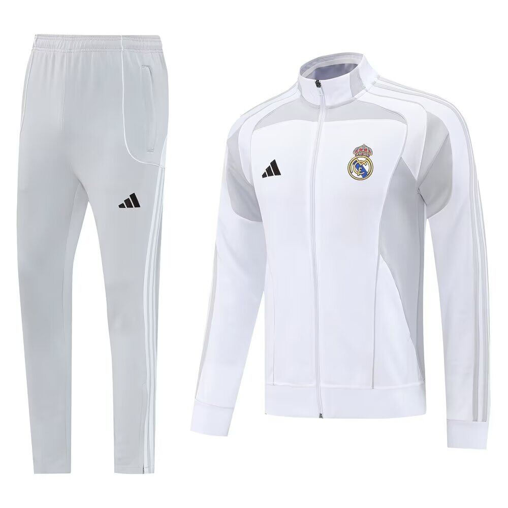 AAA Quality Real Madrid 25/26 Tracksuit - Grey/White